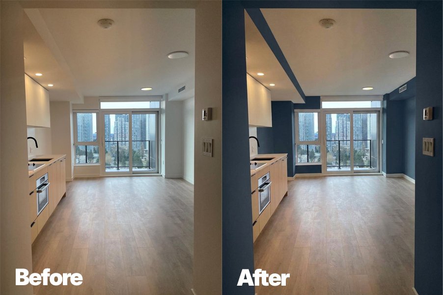 Residential interior painting before and after by Colour Concept